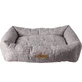 M-Pets (М-Петс) Oleron Basket – Лежак с бортами и двусторонней подушкой для собак различных пород и котов; 80х60х20 см (Серый)