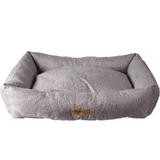M-Pets (М-Петс) Oleron Basket – Лежак с бортами и двусторонней подушкой для собак различных пород и котов; 95х75х22 см (Серый)