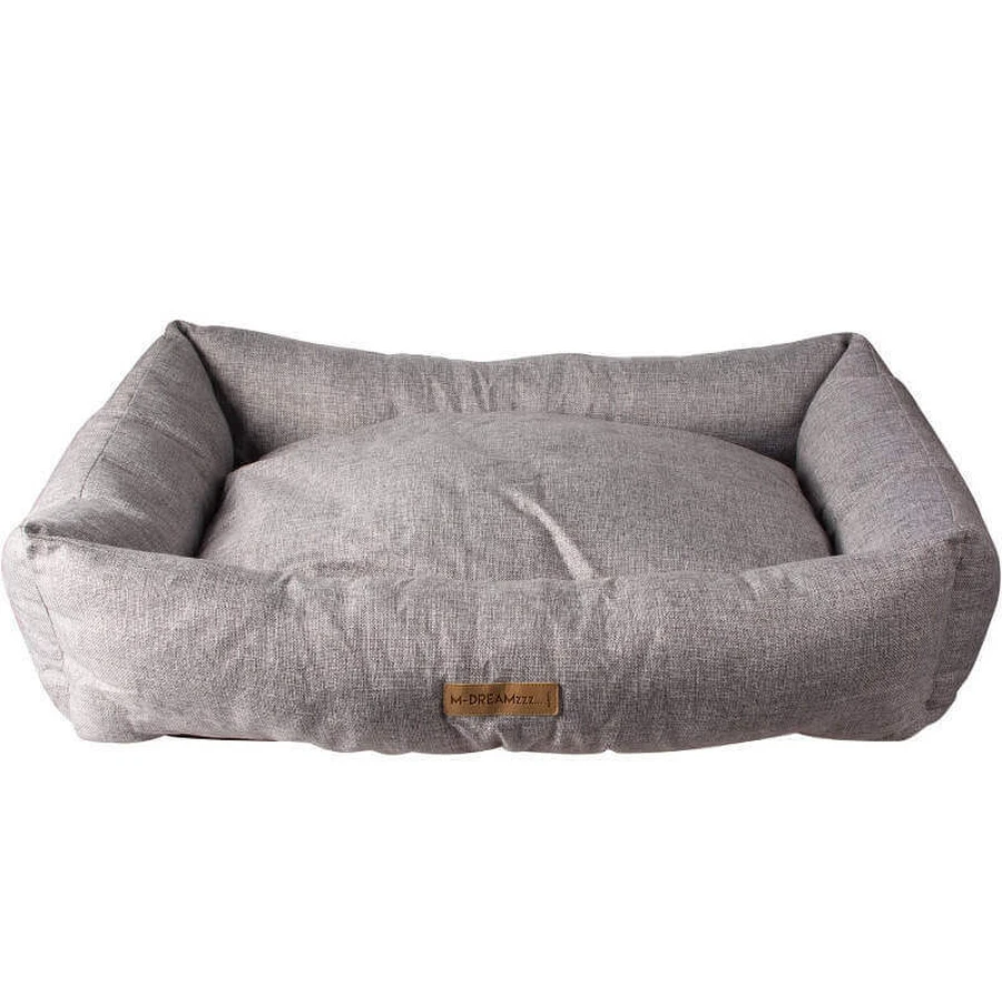 M-Pets (М-Петс) Oleron Basket – Лежак з бортами та двосторонньою подушкою для собак різних порід та котів; 95х75х22 см (Сірий): ціни та характеристики