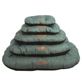 M-Pets (М-Петс) Oleron Oval Cushion – Лежак для собак различных пород и котов; 74х46х13 см (Серо-зелёный)