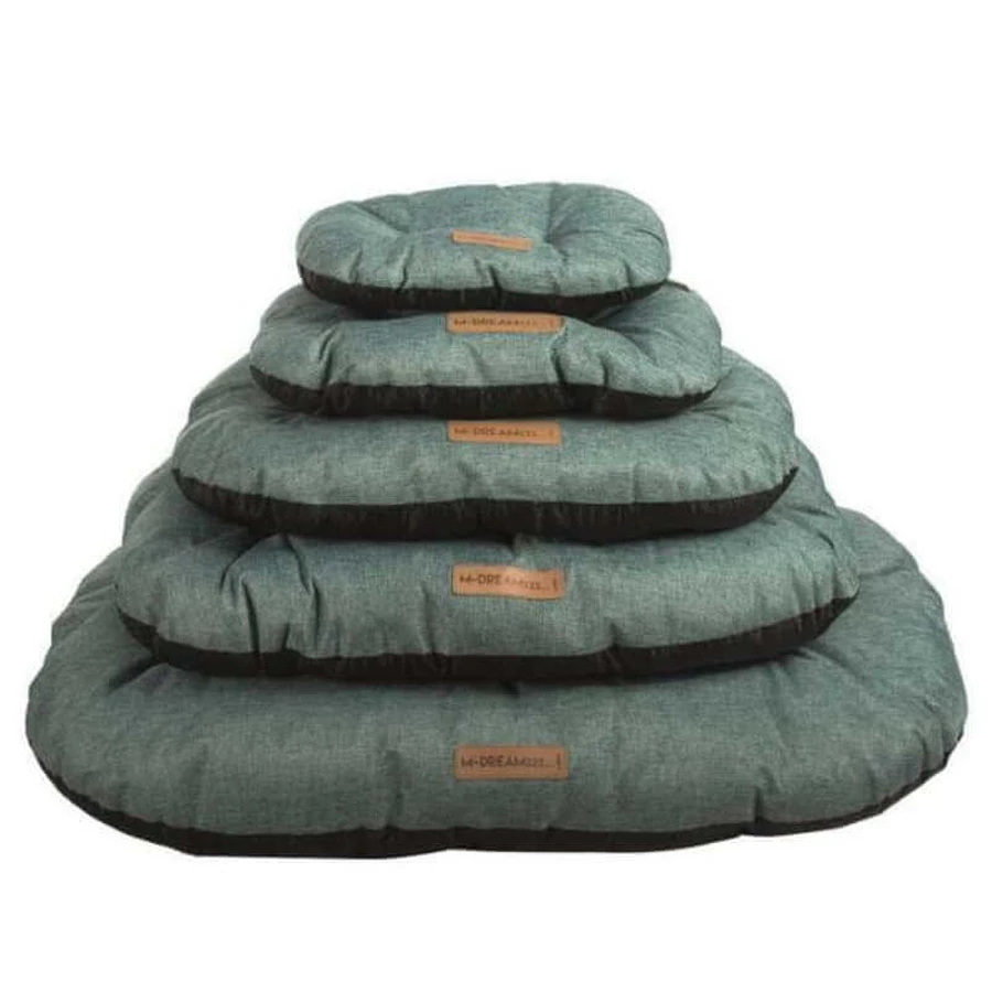 M-Pets (М-Петс) Oleron Oval Cushion – Лежак для собак различных пород и котов; 74х46х13 см (Серо-зелёный): цены и характеристики