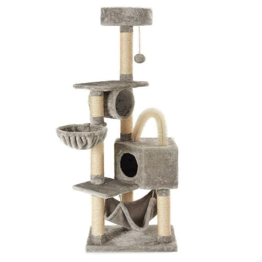 M-Pets (М-Петс) Olympus Cat Tree – Ігровий комплекс Олімп для гри та відпочинку котів з кігтеточкою, будиночком, платформами та тунелем; 60х37х150 см: ціни та характеристики