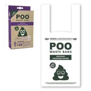 M-Pets (М-Петс) POO Dog Waste Bags with Handles Lavender Scented – Биологически разлагаемые пакеты с ручками для уборки за собаками с ароматом лаванды; 120 шт.