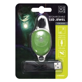 M-Pets (М-Петс) Rechargeable LED Jewel for Dog – Світлодіодний ліхарик з USB на нашийник для собак; 1 шт. (Зелений)