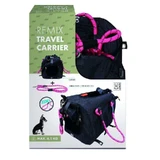 M-Pets (М-Петс) Remix Travel Carrier 2in1 Black - Складная сумка-переноска с поводком в комплекте для собак малых пород и котов весом до 4,5 кг; 41х28х28 см (Черный / Розовый)