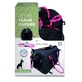 M-Pets (М-Петс) Remix Travel Carrier 2in1 Black - Складная сумка-переноска с поводком в комплекте для собак малых пород и котов весом до 4,5 кг; 41х28х28 см (Черный / Розовый)