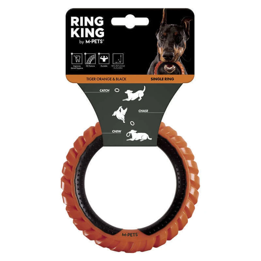 M-Pets (М-Петс) Ring King - Іграшка-кільце гумова для собак; 12,7х12,7х2,2 см (Помаранчево-чорний): ціни та характеристики