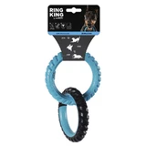 M-Pets (М-Петс) Ring King Double - Игрушка-кольцо двойная резиновая для собак; 12,7х12,7х2,2 см (Черный / Синий)