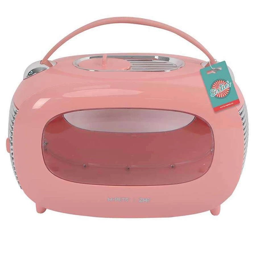 M-Pets (М-Петс) Sixties Classic Pet Carrier – Переноска Классические 60-е для котов, собак мелких пород и грызунов; 48,3x27,8x29,9 см (Розовый): цены и характеристики