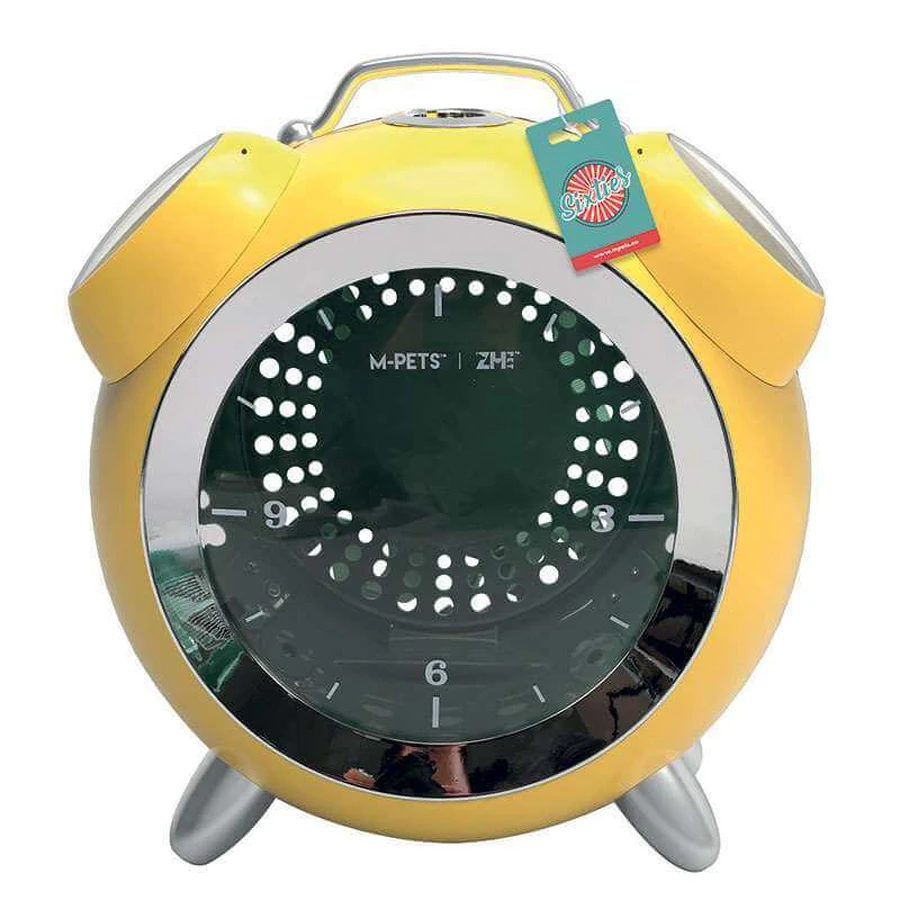 M-Pets (М-Петс) Sixties Clock Pet Carrier – Переноска-рюкзак Годинник для котів, собак дрібних порід і гризунів; 40х44х26 см (Жовтий): ціни та характеристики