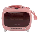 M-Pets (М-Петс) Sixties TV Pet Carrier – Переноска ТВ 60-х для котов, собак мелких пород и грызунов; 44,7x26,6x38,4 см (Розовый)