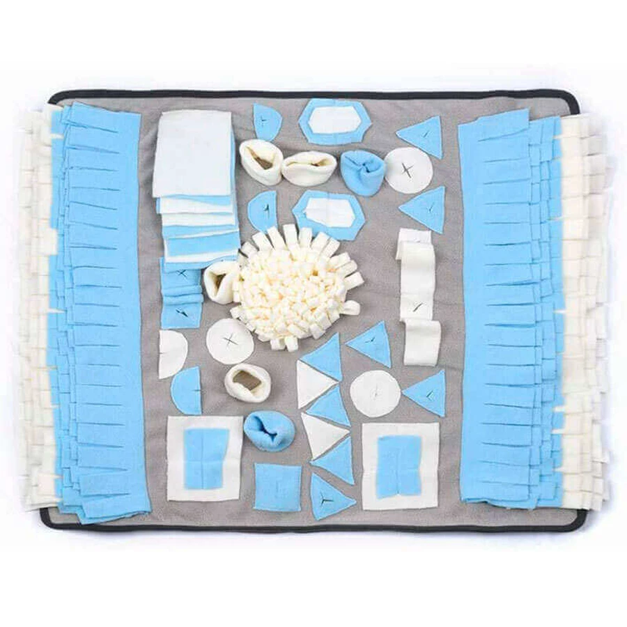 M-Pets (М-Петс) Stratege Snuffle Mat Rectangle - Нюхальний килимок інтерактивний Стратегія для собак (прямокутний); 70х65х2 см (Блакитний / Білий): ціни та характеристики