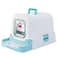 M-Pets (М-Петс) Suez Rattan Cat Toilet – Закрытый кошачий туалет с угольным фильтром и выдвижными ступенями; 69х41х42 см (Голубой)