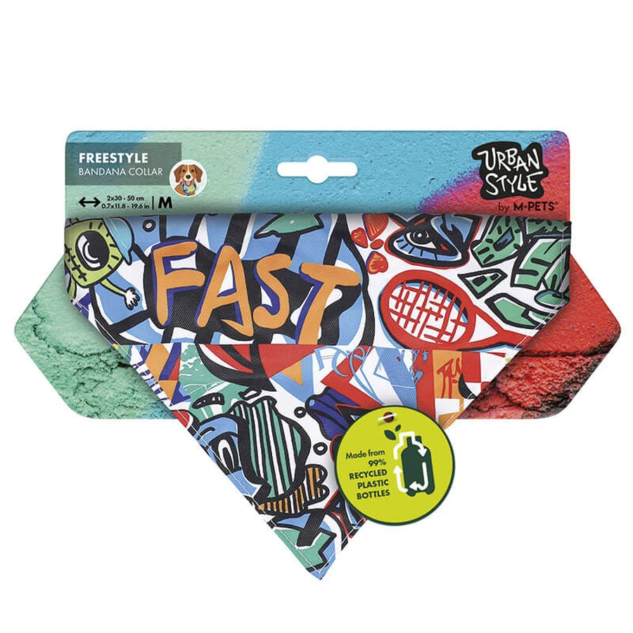 M-Pets (М-Петс) Urban Style Freestyle Bandana Colla - Бандана Фристайл в городском стиле с пластмассовой застёжкой для собак; M (30-50 см): цены и характеристики