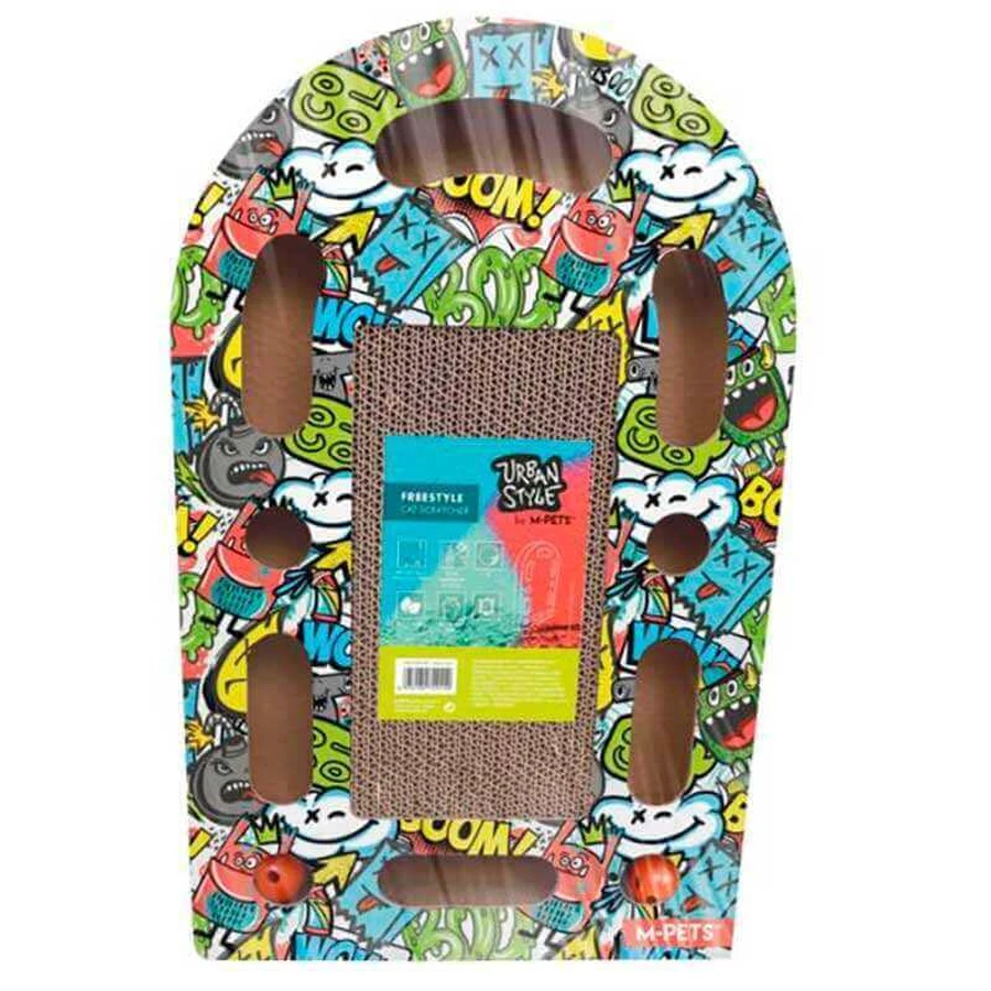M-Pets (М-Петс) Urbanstyle Freestyle Cat Scratcher – Игровой комплекс для котов; 50х30х6 см (Разноцветный): цены и характеристики