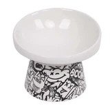 M-Pets (М-Петс) Urbanstyle Tilt'd Raised Ceramic Bowl Black and White - Піднята керамічна чаша для тварин; S (150 мл) (Чорний / Білий)
