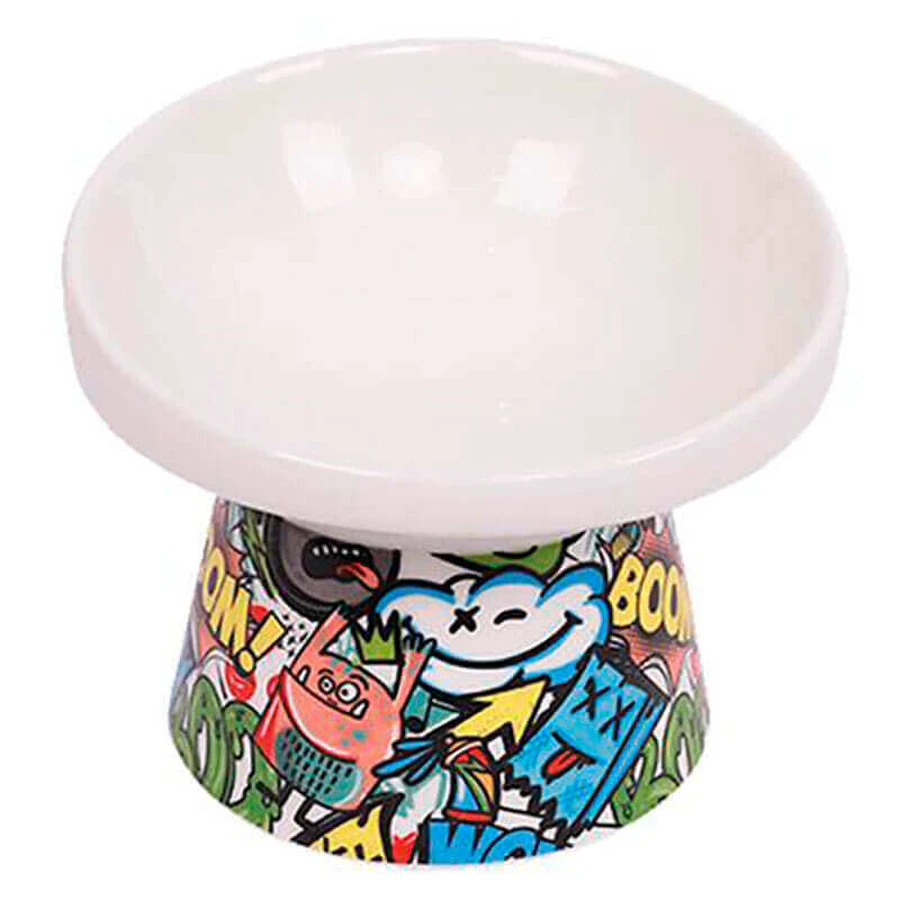 M-Pets (М-Петс) Urbanstyle Tilt'd Raised Ceramic Bowl Multicolor - Піднята керамічна чаша для тварин; S (150 мл) (Різнокольоровий): ціни та характеристики
