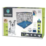 M-Pets (М-Петс) Voyager Wire Crate 2 doors – Проволочная клетка с 2 дверями и запатентованным замком Securo lock для собак; L (91,5х58,5х63,5 см) (Синий)