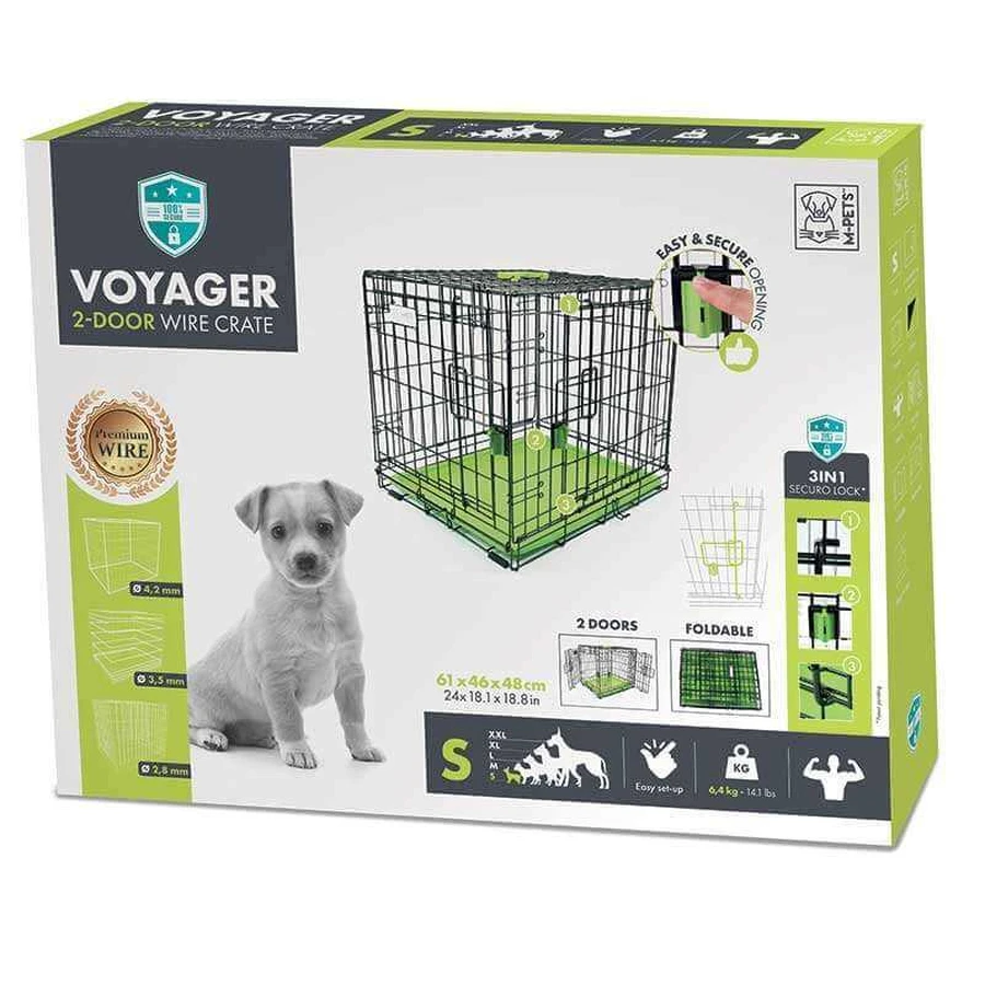 M-Pets (М-Петс) Voyager Wire Crate 2 doors – Дротова клітка з 2 дверима та запатентованим замком Securo lock для собак; S (61х46х48 см) (Зелений): ціни та характеристики