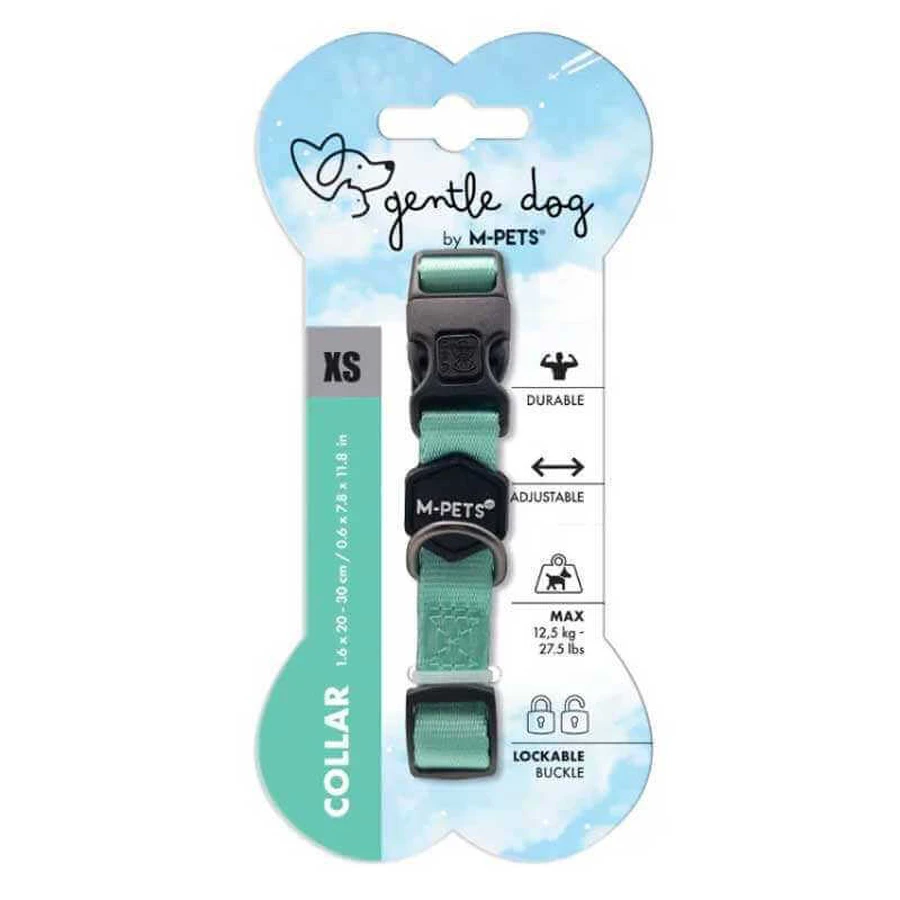 M-Pets Gentle Dog Collar Green - Нашийник для маленьких, середніх і великих порід собак (зелений); XS/1,6х20-30 см: ціни та характеристики