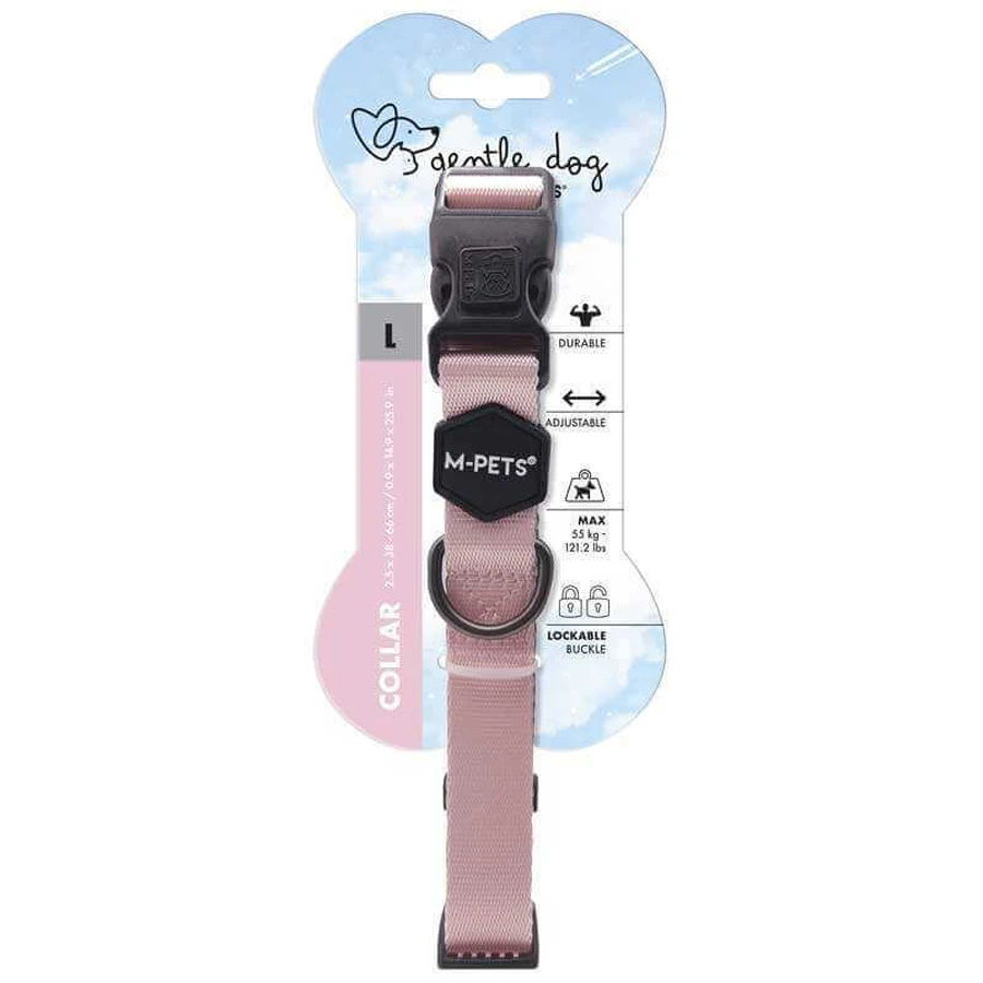 M-Pets Gentle Dog Collar Pink - Нашийник для маленьких, середніх і великих порід собак (рожевий); L/2,5x38-66 см: ціни та характеристики