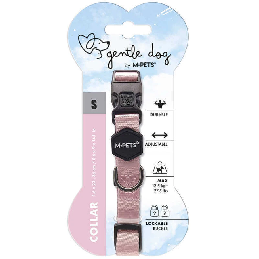 M-Pets Gentle Dog Collar Pink - Нашийник для маленьких, середніх і великих порід собак (рожевий); S/1,6x23-36 см: ціни та характеристики