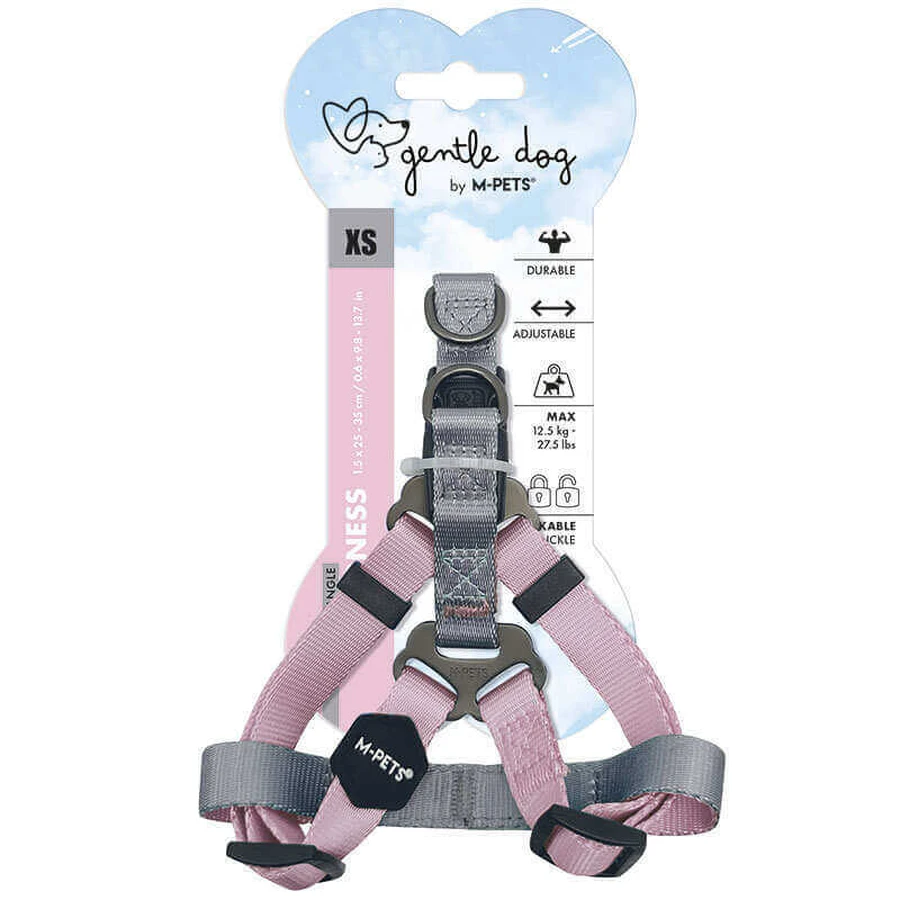 M-Pets Gentle Dog Triangle - Шлея трикутна для малих, середніх та великих порід собак; XS/1,5x25-35 см (Рожевий): ціни та характеристики