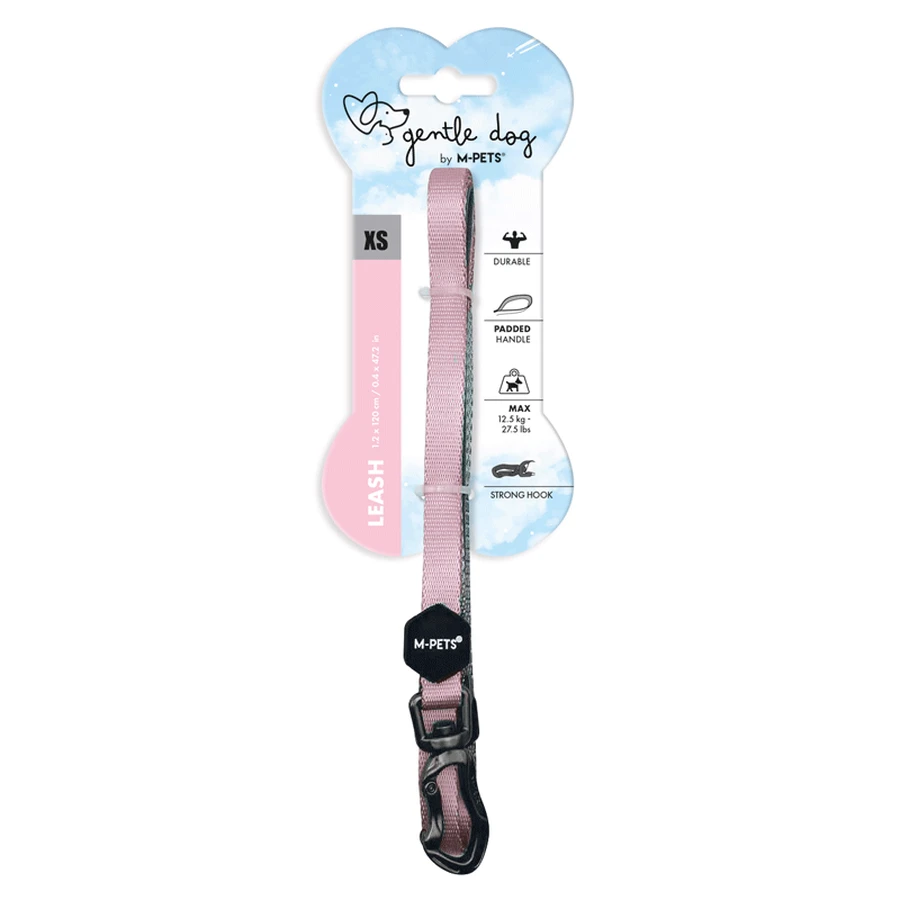 M-Pets Gentle Leash Dog - Повідець з м'якою ручкою для собак усіх порід; XS/1,2х120 см (Рожевий): ціни та характеристики