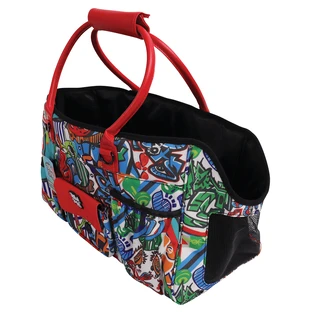 M-Pets Urban Style Freestyle Carrier - Сумка-переноска с ярким принтом для кошек и маленьких собак; 50x25x30 см