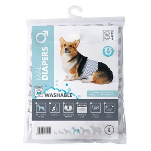 M-Pets Washable Diapers Male Dog - Подгузники гигиенические многоразовые для кобелей; L / 40,6-50,8 см