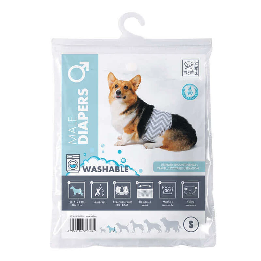 M-Pets Washable Diapers Male Dog - Підгузки гігієнічні багаторазові для кобелів; S / 25,4-33 см: ціни та характеристики