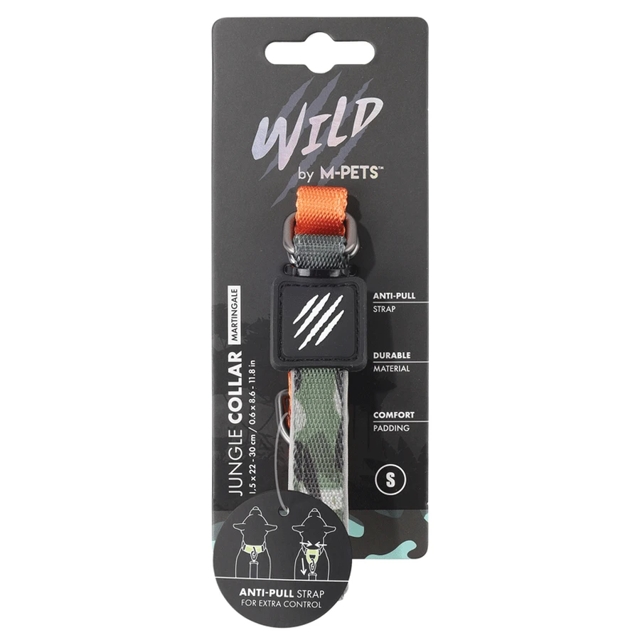 M-Pets Wild Jungle Collar Dog - Ошейник с принтом джунгли для маленьких, средних и крупных пород собак; S/1,5x22-30 см: цены и характеристики