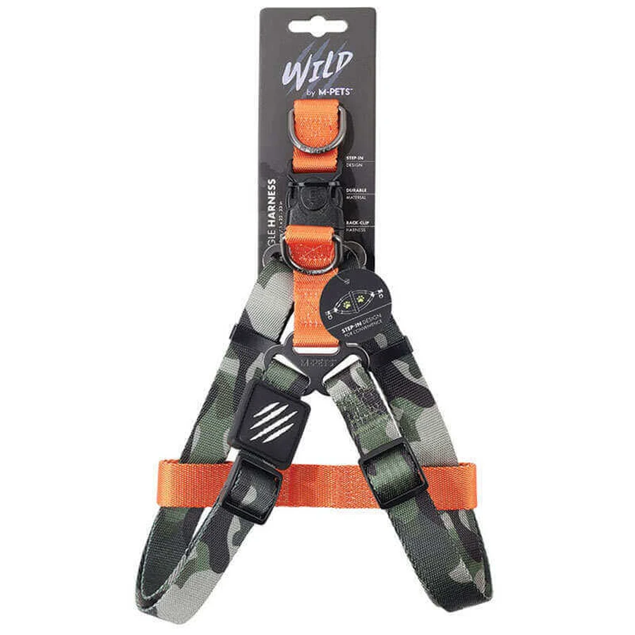 M-Pets Wild Jungle Dog Harness - Шлея с принтом джунгли и фастексом для маленьких, средних и крупных пород собак; L/2,5x56-84 см: цены и характеристики