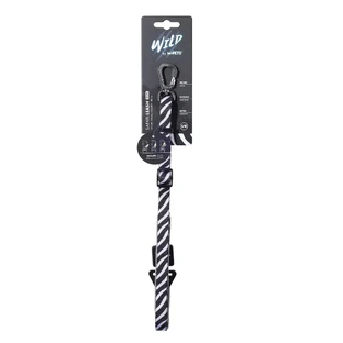 M-Pets Wild Safari Travel Leash Dog - Регулируемый поводок с принтом сафари для маленьких и средних пород собак; S-M (1,5x69-102 см) (Черный / Белый)