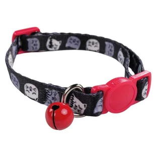 M-Pets Zany Eco Cat Сollar - Регульований еко-нашийник з дзвіночком для котів; 1х20-30 см (Чорний / Червоний)