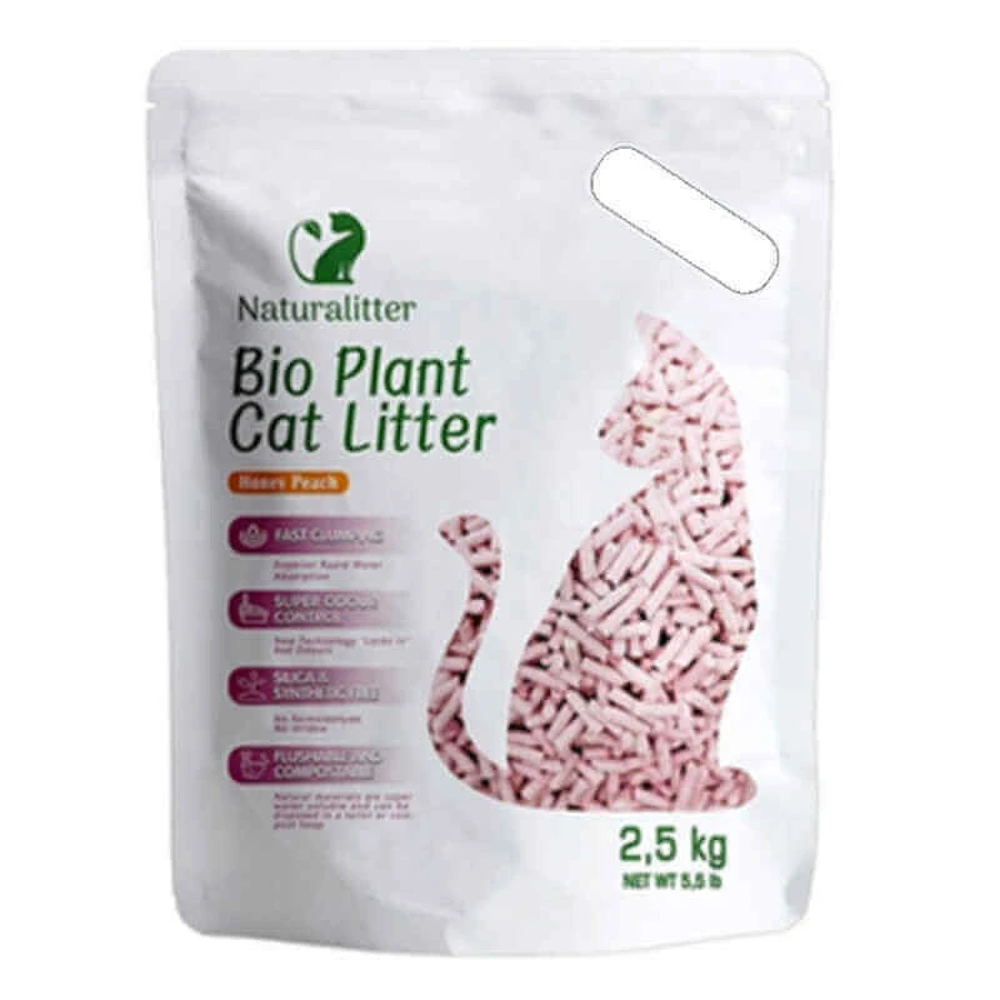 Naturalitter (Натураліттер) Bio Plant Cat Litter Honey Peach - Наповнювач соєвий, що утворює грудки для котячого туалету з ароматом персика; 6 л / 2,5 кг: ціни та характеристики