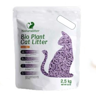 Naturalitter (Натураліттер) Bio Plant Cat Litter Lavender - Наповнювач соєвий, що утворює грудки для котячого туалету з ароматом лаванди; 6 л / 2,5 кг