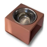 Not only pets (Нот онлі петс) Куб - Миска металева на підставці для котів і собак; L (Персиковий)