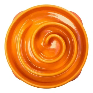 Outward Hound (Аутвард Хаунд) Fun Feeder Slo-Bowl Swirl - Неслизька миска-лабіринт Вир для повільного годування собак; M (Помаранчевий)