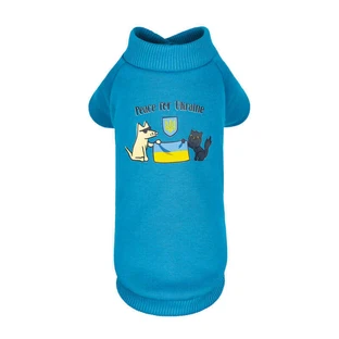 Pet Fashion (Пет Фешн) Peace for Ukraine - Толстовка для собак Peace for Ukraine (блакитна); S (34х19,5 см)