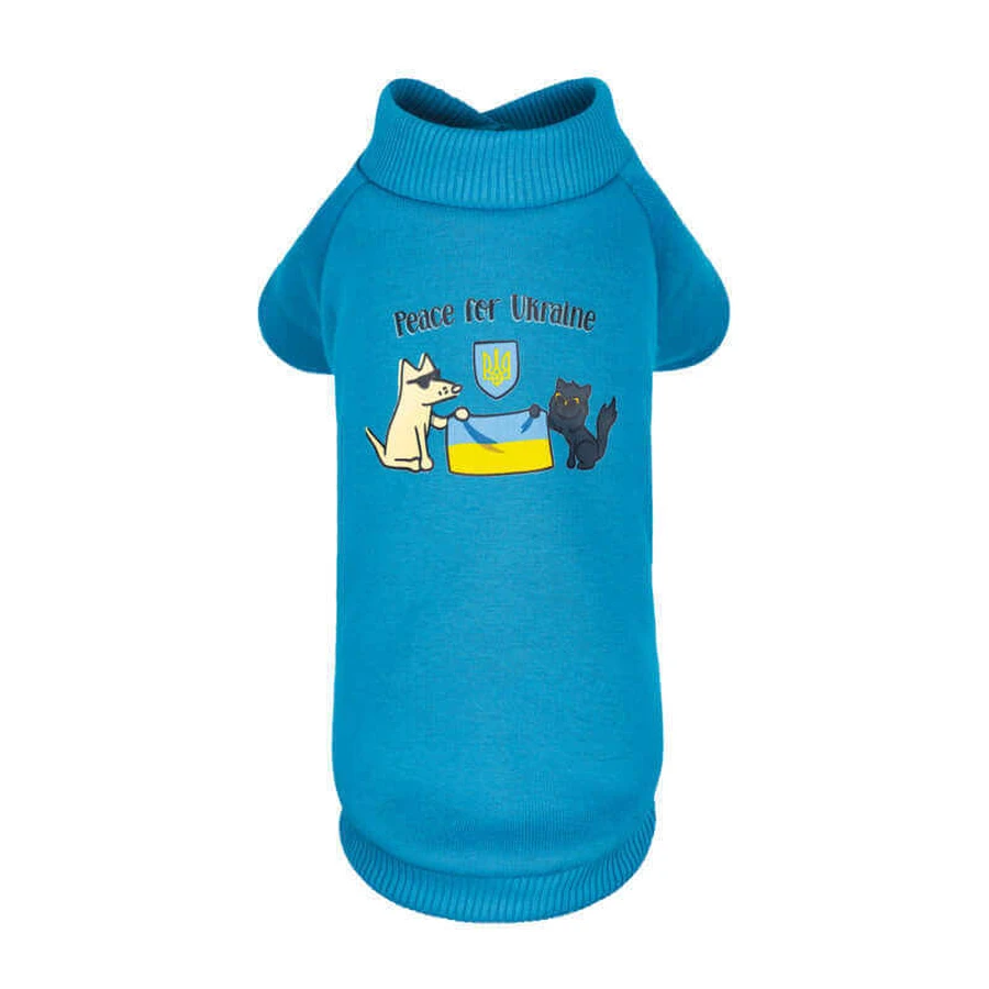 Pet Fashion (Пет Фешн) Peace for Ukraine - Толстовка для собак Peace for Ukraine (блакитна); S (34х19,5 см): ціни та характеристики
