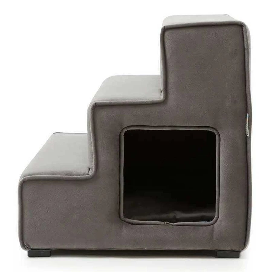 PetBed (Пэтбэд) - Пандус-ступеньки с лежаком для собак и кошек; Right (Тёмно-серый): цены и характеристики