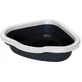 Petmax (Петмакс) Cat Litter Corner - Відкритий кутовий лоток для котячого туалету; 55х42,5х14 см (Білий / Темно-сірий)