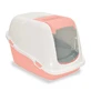 Petmax (Петмакс) Cat Toilet Ella Comfort – Закрытый туалет для котов с фильтром; 57х39х41 см (Белый / Розовый)