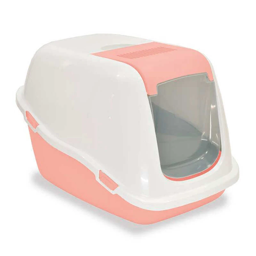 Petmax (Петмакс) Cat Toilet Ella Comfort – Закрытый туалет для котов с фильтром; 57х39х41 см (Белый / Розовый): цены и характеристики