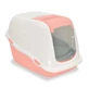 Petmax (Петмакс) Cat Toilet Ella Comfort – Закрытый туалет для котов с фильтром; 57х39х41 см (Белый / Розовый)
