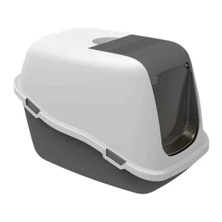 Petmax (Петмакс) Cat Toilet Ella Comfort – Закритий туалет для котів з фільтром; 57х39х41 см (Білий / Сірий)