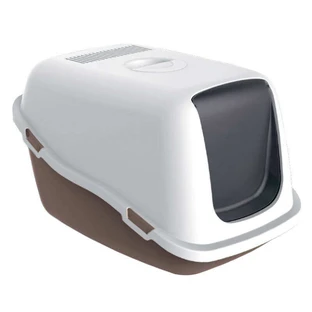 Petmax (Петмакс) Cat Toilet Ella – Закрытый туалет с фильтром для котов; 57х39х38 см (Белый / Мокка)
