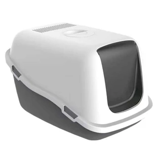Petmax (Петмакс) Cat Toilet Ella – Закритий туалет з фільтром для котів; 57х39х38 см (Білий / Сірий)