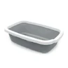 Petmax (Петмакс) Cat Toilet Pop Up Square – Открытый прямоугольный лоток для кошачьего туалета; 58,5х38,5х16 см (Белый / Темно-серый)